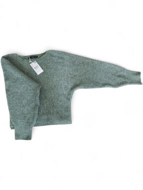 Mango Sage Green Knit Sweater Fits XS-SM Batwing Dolman Sleeve